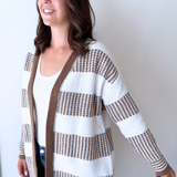 Striped Knitted Long Cardigan