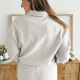 Quarter Zip Jacket with Cuff Detail