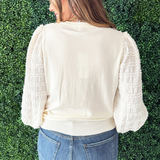 Horizontal Textured Long Sleeve Top