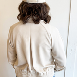 Luxe Sand Wash Rib Zip Jacket