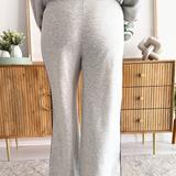 Wide Leg Sweatpants with Side Stripe Detail