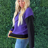 Football Color Block Game Day Knit Sweater
