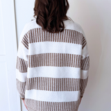 Striped Knitted Long Cardigan