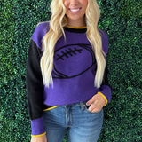 Football Color Block Game Day Knit Sweater