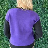 Football Color Block Game Day Knit Sweater