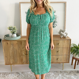 Dotty Constellation Button Detail Midi Dress