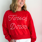 Round Neck Sweatshirt with Pearl Trim