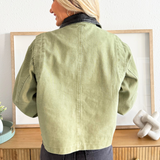 Front Pocket Leather Detail Jacket