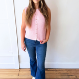 Textured Button Up Sweater Vest