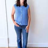Textured Button Up Sweater Vest