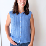Textured Button Up Sweater Vest