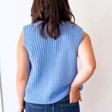 Textured Button Up Sweater Vest