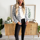 Long Sleeve Collared Bomber Sweater Jacket