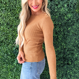 Fitted Cable Knit Sweater with Button Details