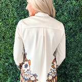Printed Sleeve Button Down