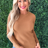 Fitted Cable Knit Sweater with Button Details
