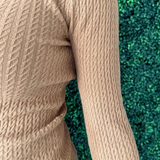 Fitted Cable Knit Sweater with Button Details