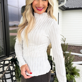 Lettuce Edge Textured Knit Top