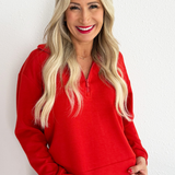 Half Zip Popover Long Sleeve Top