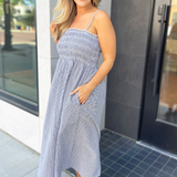 Smocked Top Sleeveless Midi Dress