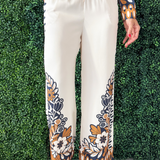 Printed Elastic Waist Pants