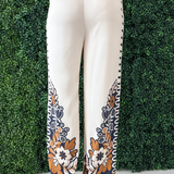 Printed Elastic Waist Pants