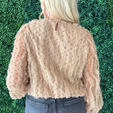 Dotted Balloon Sleeve Blouse