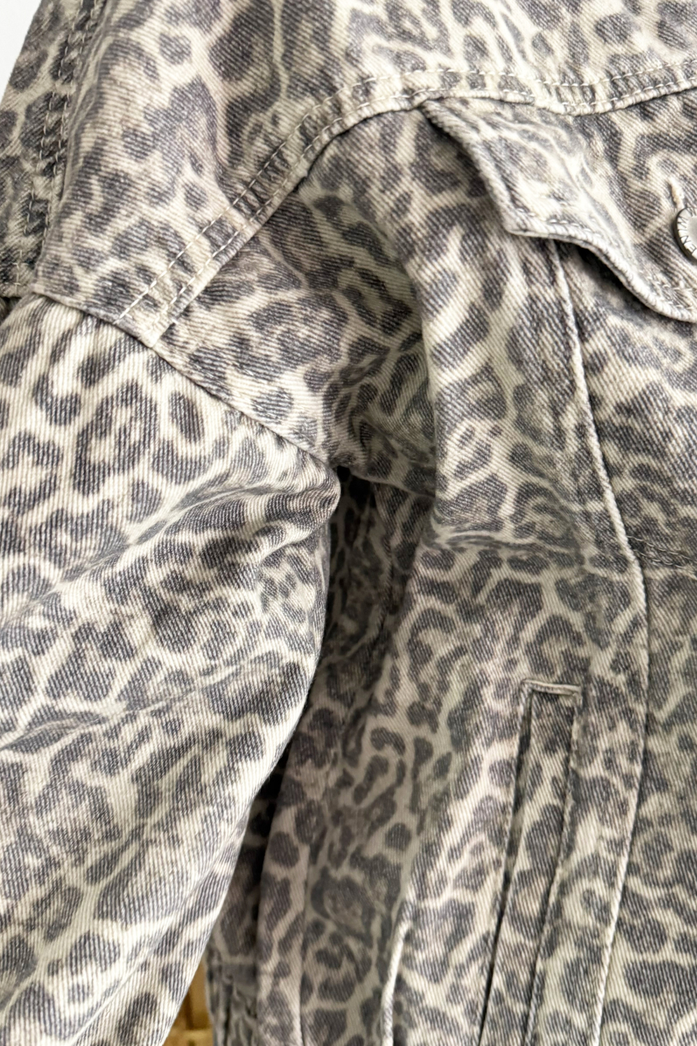 Muted Leopard Denim Jacket
