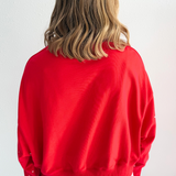 Round Neck Sweatshirt with Pearl Trim