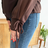 V-Neck Long Sleeve Button Up Sweater