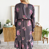 Surplice Neck Midi Dress