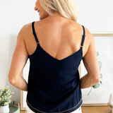 Contrast Stitch Double Strap Cami