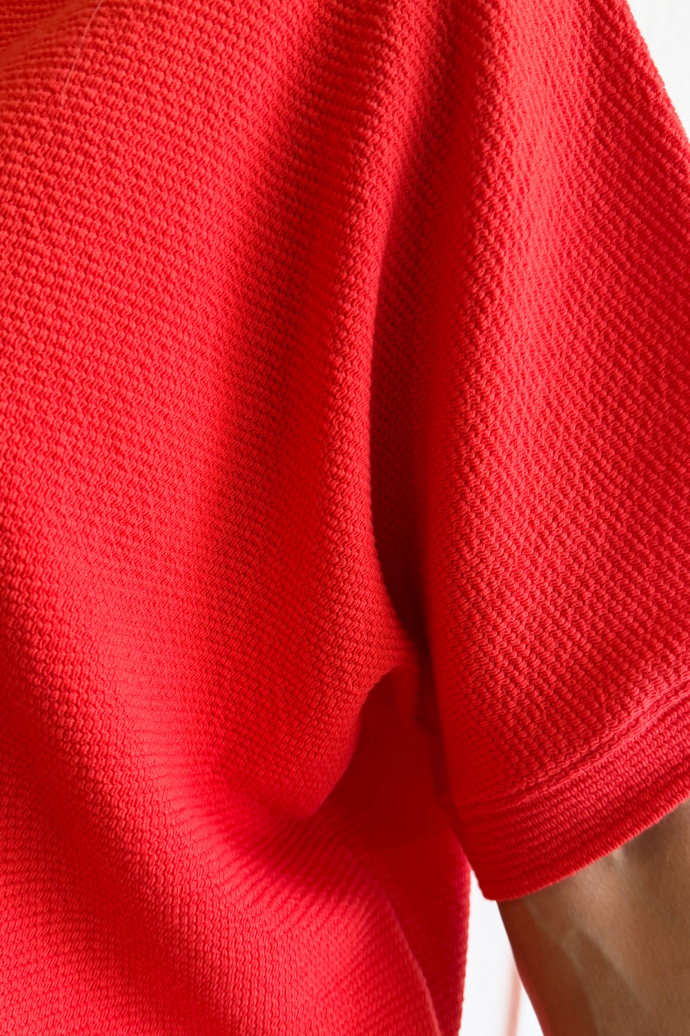 Round Neck Cloudy Knit 1/2 Sleeve Top