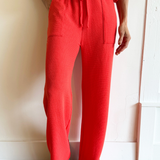 Knit Drawstring Wide Leg Bottoms
