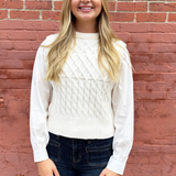 Knit Woven Combo Top