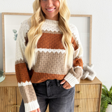 Striped Knitted Long Sleeve Sweater
