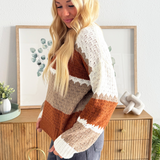 Striped Knitted Long Sleeve Sweater