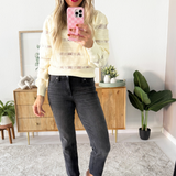 Pointelle Stripe Knit Pullover