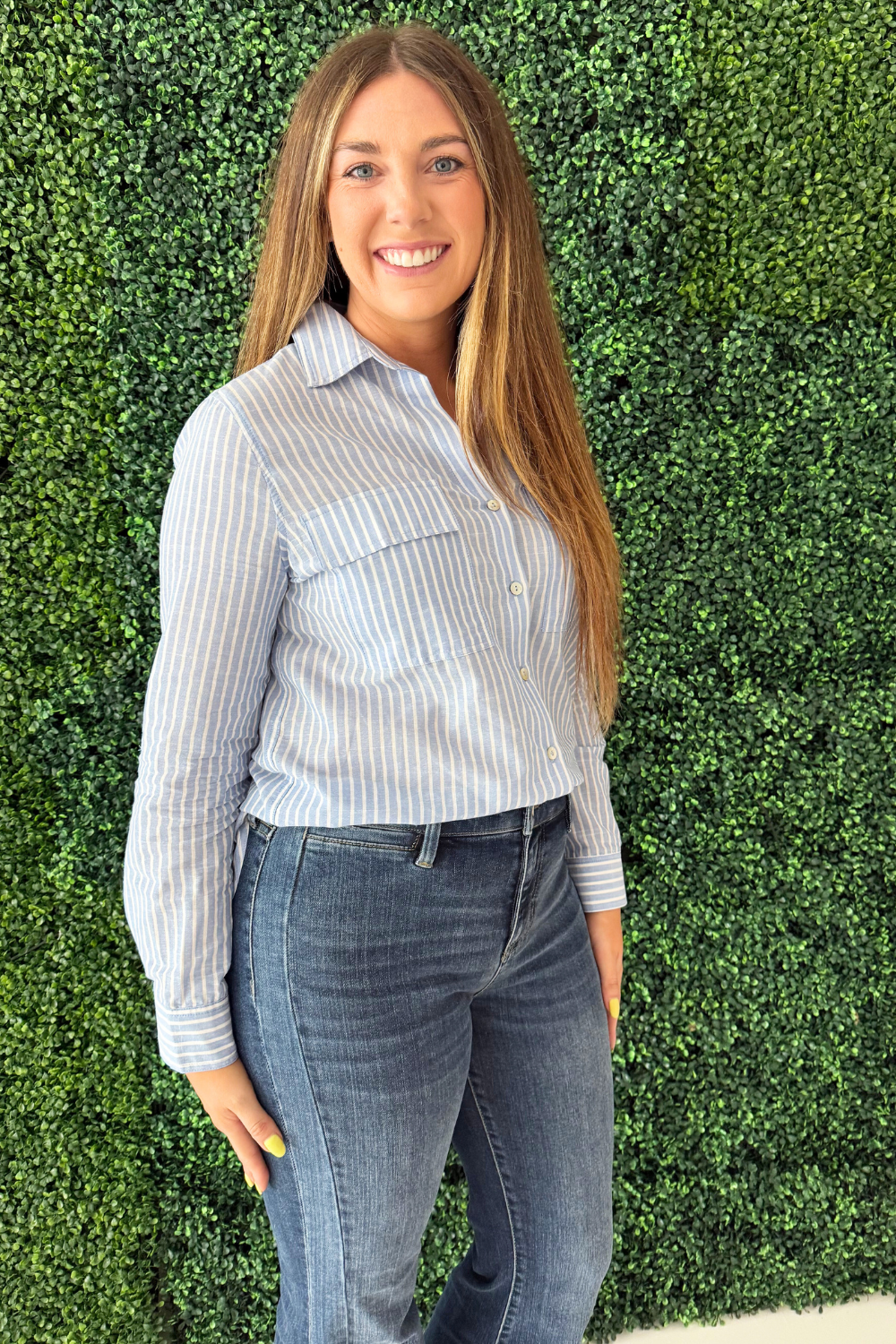 Stripe Two Pocket Button Down Shirt