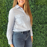 Stripe Two Pocket Button Down Shirt