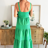 Contrast Eyelet Detailed Maxi Dress