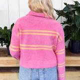 Striped V-Neck Long Sleeve Sweater