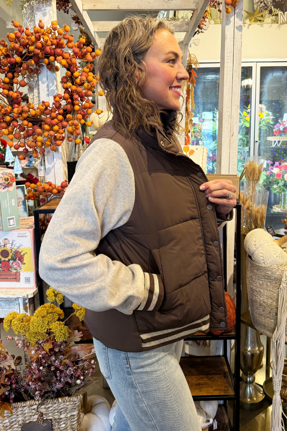 Mixed Media Puffer Vest