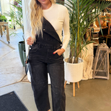 Slouchy Relaxed Fit Denim Overalls