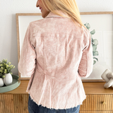 Washed Denim Peplum Jacket