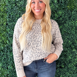 Animal Print Crew Neck Sweater