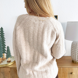 V Neck Textured Knit Sweater
