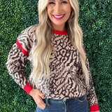 Contrast Ribbing Detail Open Back Sweater