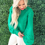Pom Pom Cable Knit Sweater
