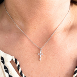 CZ Small Cross Necklace